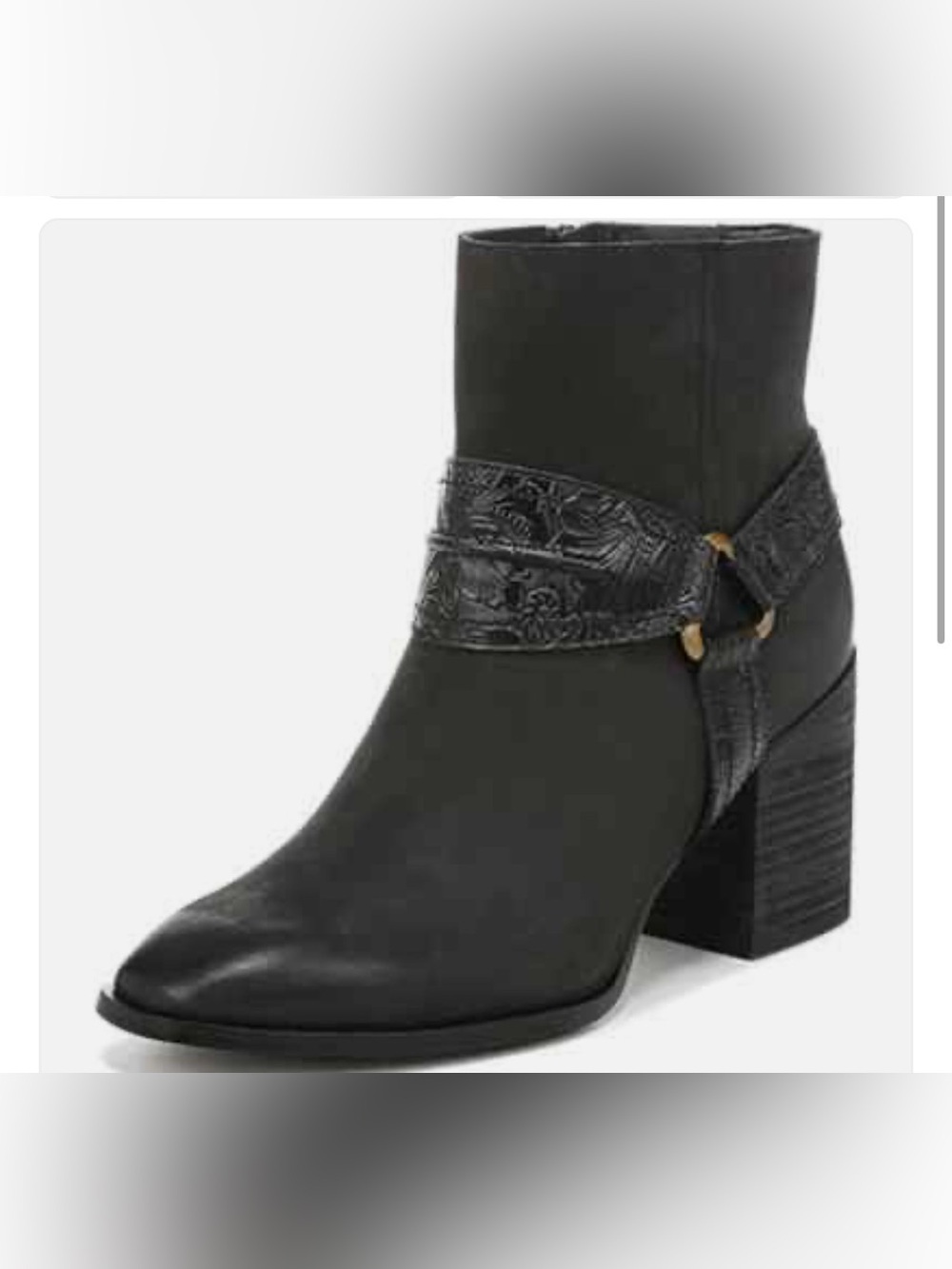 Vionic Carnelia Water Repellent Ankle Boots 7.5 black nubuck leather